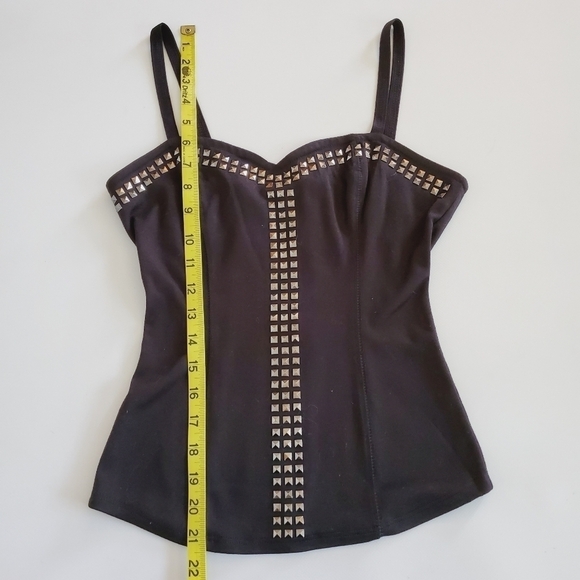 1367 * Teenage Runaway Silver Studded Tank Black Size S - Picture 8 of 8